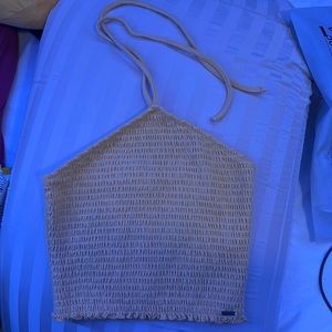 hollister high neck tie top!